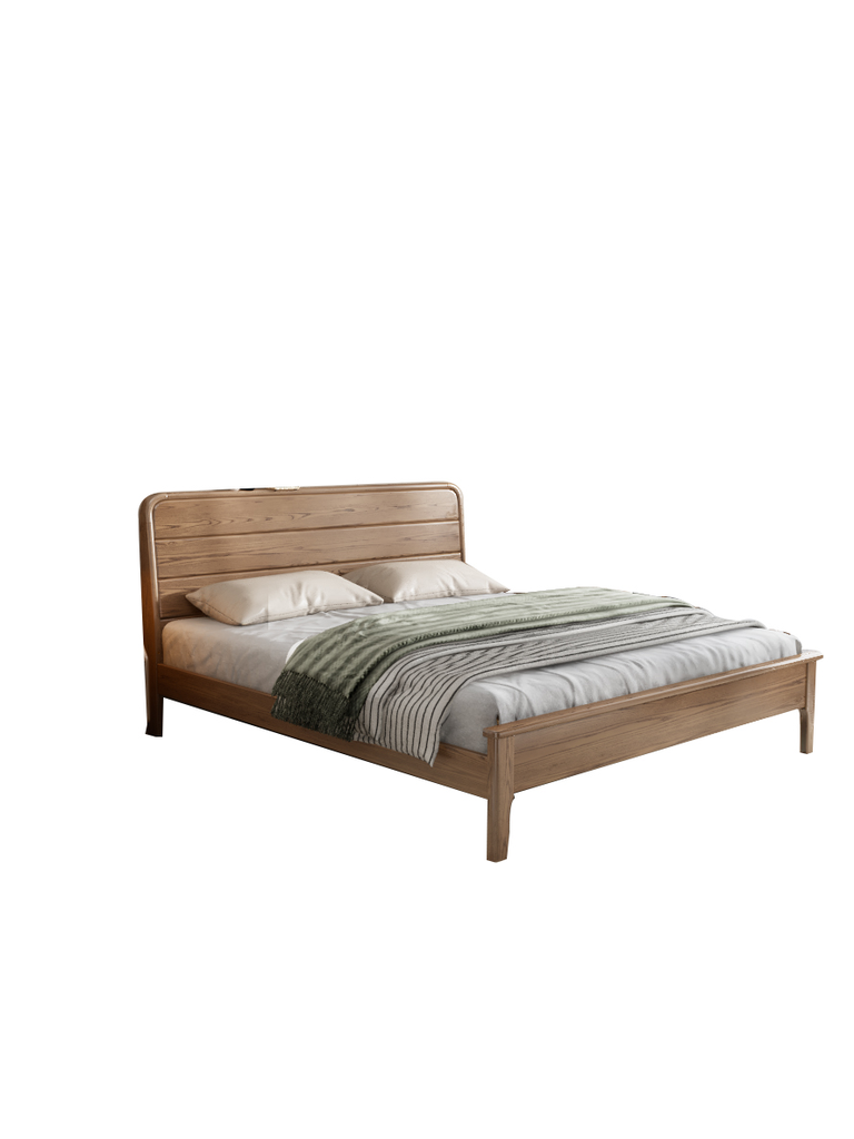 北歐風 白蠟木 實木雙人床YL-A32床（1.8米）