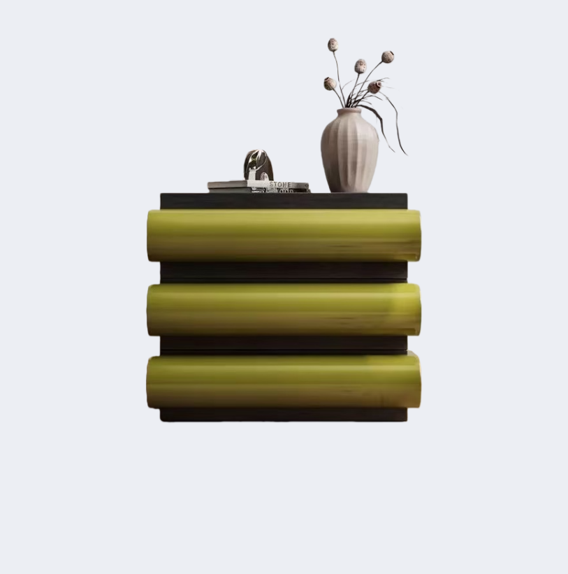 現代簡約 異形 可旋轉 三抽床頭櫃ST007B#