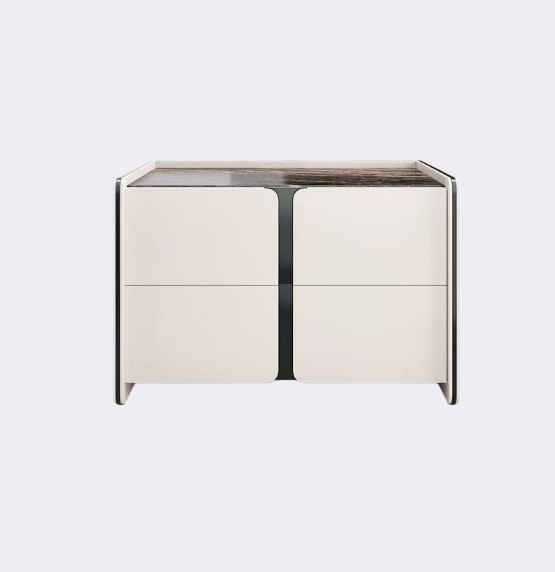 現代簡約 烤漆面 雙抽床頭櫃ST274