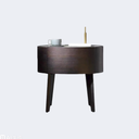 現代簡約 實木 圓形 單抽床頭櫃ST017#