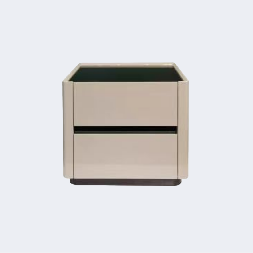 現代簡約 玻璃臺面 雙抽儲物櫃ST057#