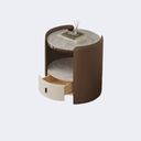 現代簡約 皮質飾面 大理石臺面床頭櫃ST137#