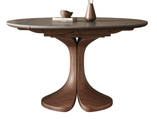 中古刹寂 岩板 可伸縮 實木餐桌9482#OL