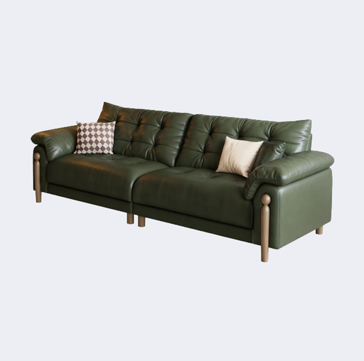 中古侘寂風 拉扣款 大象耳朵皮面沙發OL-幻思#