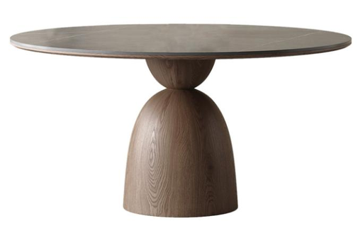 中古刹寂 岩板 圓形實木餐桌709#OL