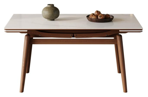 中古刹寂 岩板 可伸縮 實木餐桌A27#OL