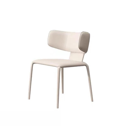 奶油風 鐵藝皮質 餐椅（淺灰色） YJJ-CY786  