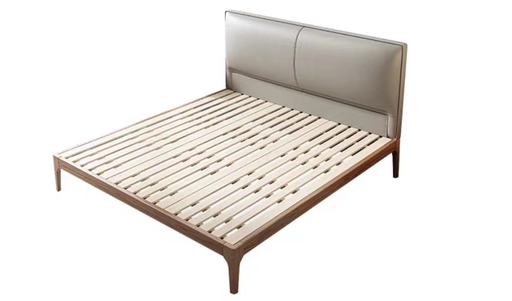 北歐風 白蠟木 軟包靠背 雙人床YL-A20床（1.8米）