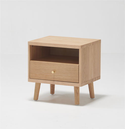 北歐風 紅橡木實木 單抽床頭櫃LB306#HFH