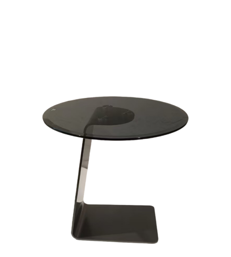 義式極簡 玻璃 鐵板邊几YJJ