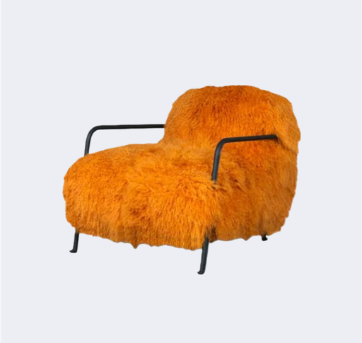 義式極簡 設計師款 長毛扶手單椅YFN-c