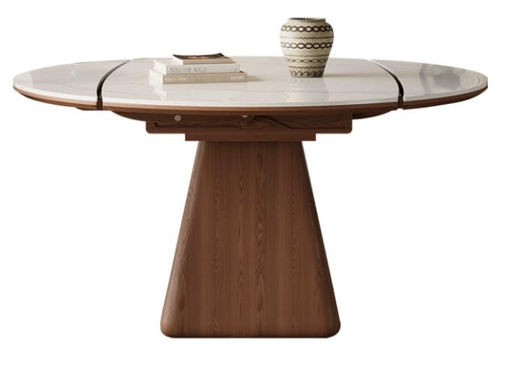 中古風 岩板 可伸縮 實木餐桌705#OL