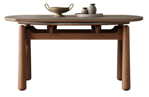 中古刹寂 岩板  可伸縮 實木餐桌8901#OL