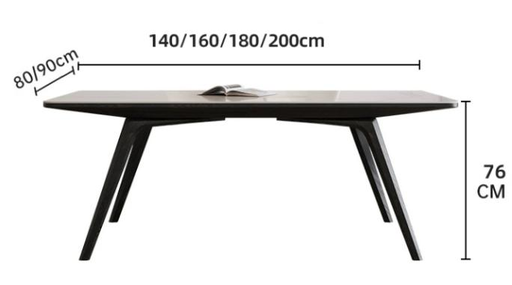 義式極簡 岩板 長形實木餐桌805#OL