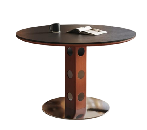 中古刹寂 岩板 圓形實木餐桌QC-67#OL