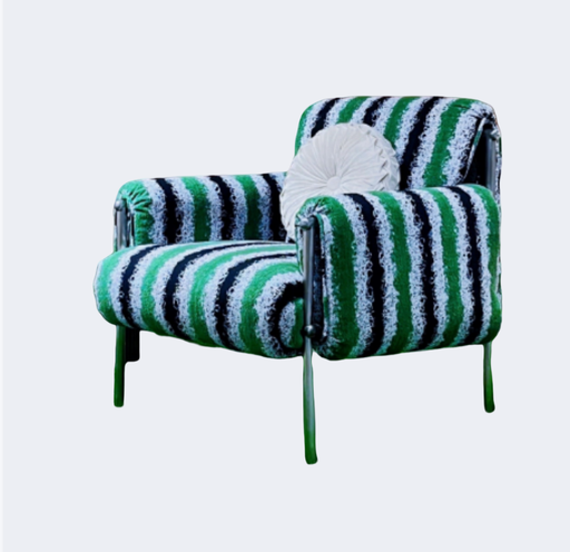 義式極簡 設計師款 條紋 布藝扶手椅YFN-K186