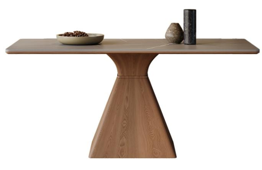 中古風 岩板 長形實木餐桌765#OL