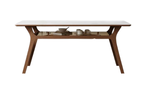 中古風 岩板 儲物型實木餐桌935A#OL