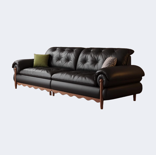 義式極簡風 實木框架 皮面沙發OL-喬恩#