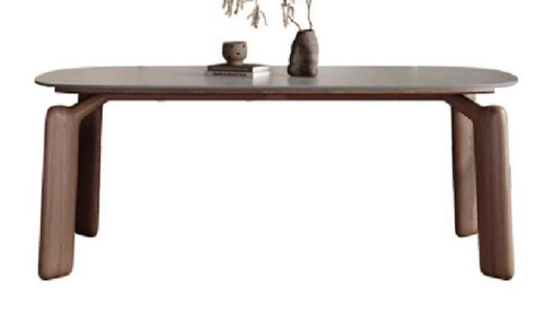 中古風 岩板 長形實木餐桌813#OL