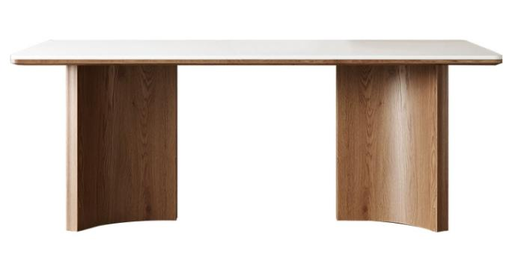 中古風 岩板 長形實木餐桌876#OL