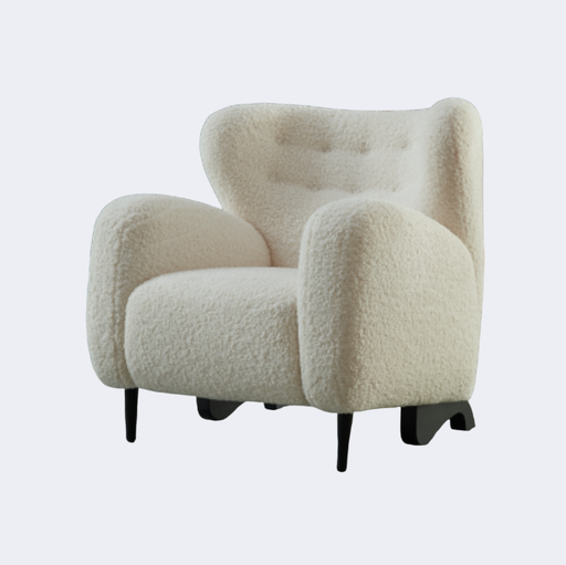 義式極簡  設計師款 羊羔绒布 休閑單椅YFN-B01