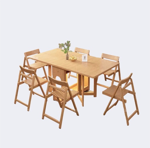 北歐風 實木 伸縮折疊 餐桌（含輪子、氛圍燈）