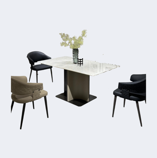 義式極簡 奢石 芬迪玉白 長形餐臺SL-2289#