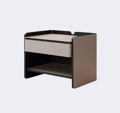 現代簡約 真皮飾面 實木床頭櫃ST041#