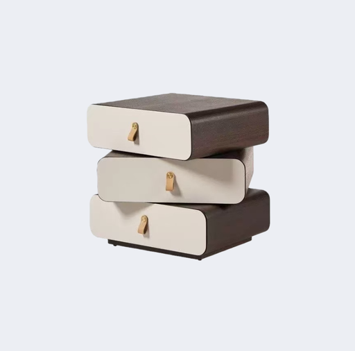 現代簡約 實木 三抽 旋轉床頭櫃ST224