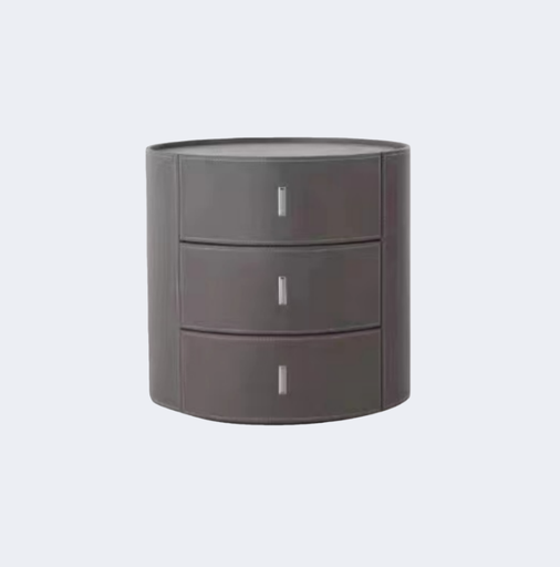 現代簡約 皮質飾面 圓形儲物櫃ST051#