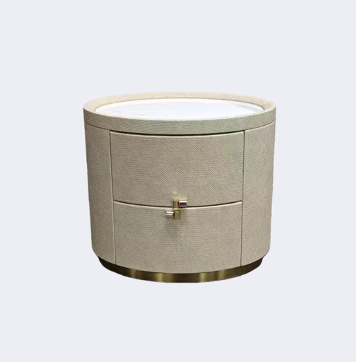現代輕奢 布飾面 橢圓形儲物櫃ST201大