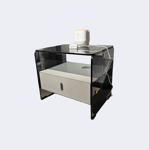 現代簡約 玻璃面 長形床邊櫃ST132#