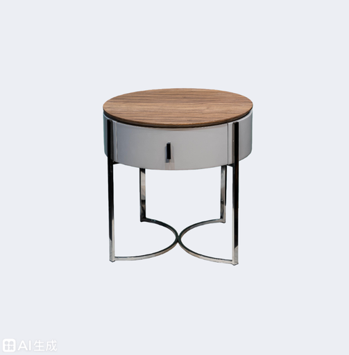 現代簡約 設計師款 金屬底座 圓形床頭櫃ST-AJ06